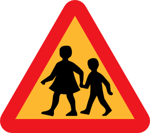 Parent and Child Warning Triangle